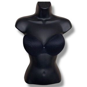 34DD Blackheart Strapless Bra Lined Underwire Push Up Style Goth
